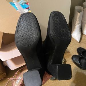 Black booties only try on